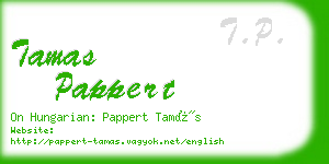 tamas pappert business card